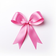 Pink Ribbon For World Cancer Day and Breast Cancer Awarness symbol. Breast cancer awareness month background pink silk ribbon. Generative Ai