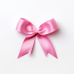 Pink Ribbon For World Cancer Day and Breast Cancer Awarness symbol. Breast cancer awareness month background pink silk ribbon. Generative Ai