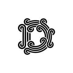 the logo consists of the letter D and wave combined. Outline and elegant.