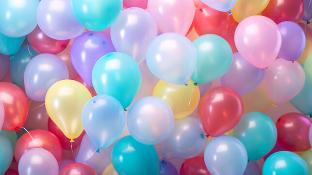 Multicolored Birthday Balloons Background