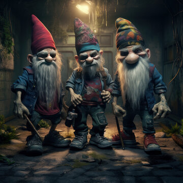 Gnomes of different walks of life and hobbies