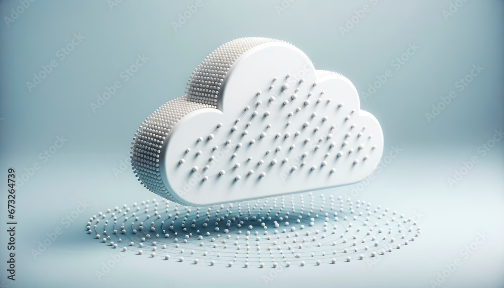 Poster Cloud computing concept. Generative AI