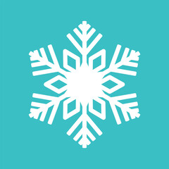 Flat Snowflake Icon Winter Clip Art Vector Illustration