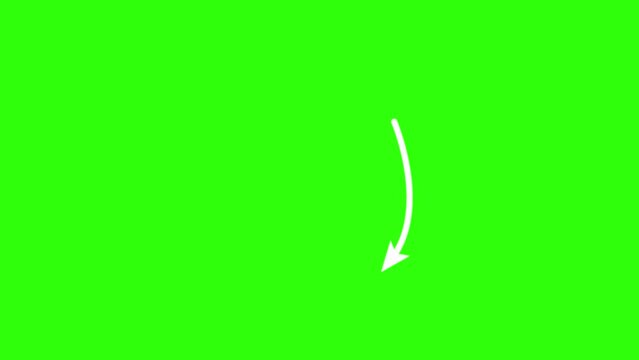 the direction of the arrow turns the direction of the arrow marking important points with white color and a green screen backgron editable direction to, directional arrow