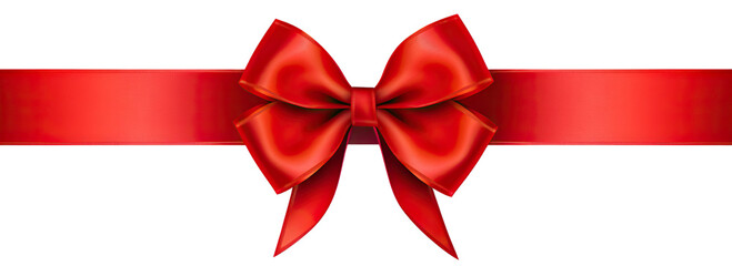 Red ribbon and bow, cut out