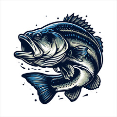 Vector big bass fish for t-shirt big bass fish t-shirt design