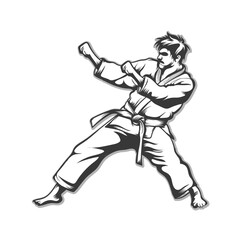 karate fighter style vector design