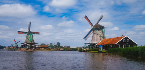Dutch Windmills, Zaanse Schans near Amsterdam, Netherlands