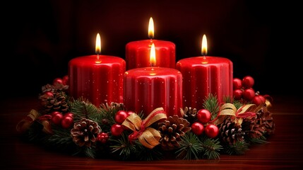 Candlelit Advent Wreath Celebration - Symbolic First Sunday Tradition December