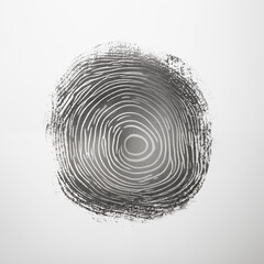 Fingerprint or wood grain illustration. Pencil drawing on paper. Graphite graphic design concept on white background. Interior painting. 