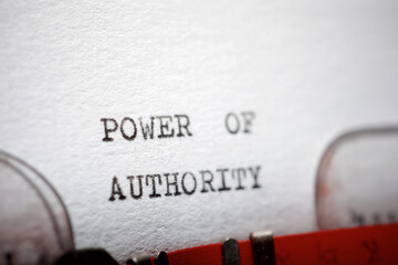 Power of authority text - obrazy, fototapety, plakaty