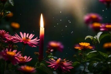 candles and flowers