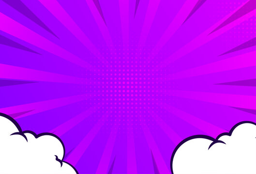 Comic Background . Ccolor Gradient. Purple. Zoom Effect . Could .abstarct Background. Vector