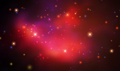 Space vector background with realistic nebula and shining stars. Magic colorful galaxy with stardust