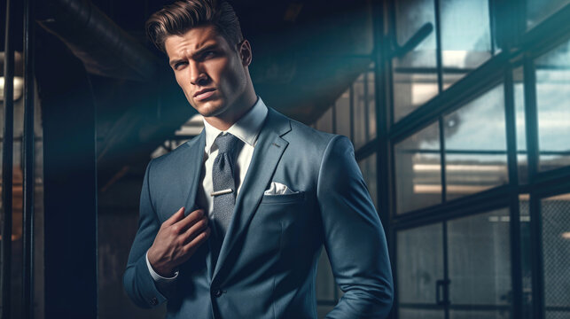 Modern business man wearing suit - Powered by Adobe