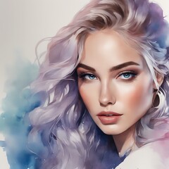 beautiful woman with blue eyes beautiful woman with blue eyes beautiful woman with long hair in a beauty salon.