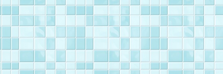 Turquoise white light rectangular brick subway tiles wall texture wide background banner panorama seamless pattern