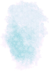 Winter watercolor background with snowflakes, watercolor spot ice with snow.