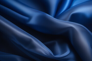 Obraz premium Royal blue chiffon background. Beautiful graceful folds and shimmer on lightweight fabric. Anniversary, Christmas, wedding, valentine, event, celebration concept. Royal blue luxury background.