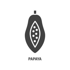 Papaya glyph icon. Fruit symbol. Vector illustration.
