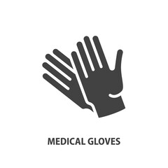 Medical gloves glyph icon. Protection equipment vector sign.