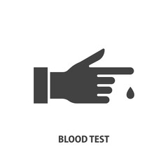 Blood test glyph icon. Vector sign of health diagnostics.