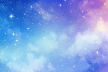 Fairy tale starry sky background gradient illustration glitter, Generative AI