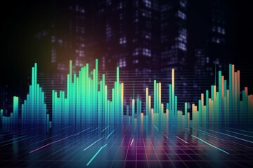 Financial market illustration with graph background. Generative AI