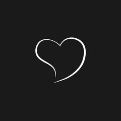 Heart made of line on dark velvet background