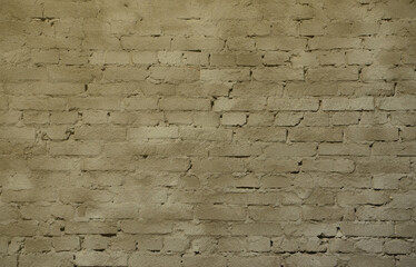 The texture of the old brick wall, painted in gray. Background image of a wall of many brick rows