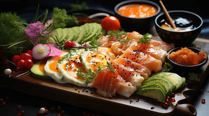 Delicious Takowasa Japanese Appetizer on Blurred Background