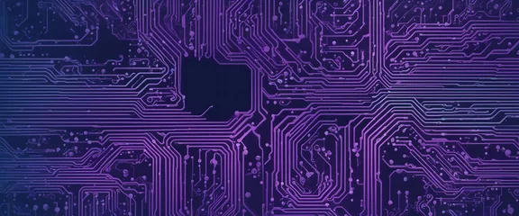 Deurstickers High resolution abstract blue and purple technology circuit board background © Damian
