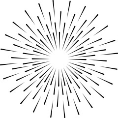  Radial speed Lines in Circle Form for comic books . fireworks Explosion background . Vector Illustration . Starburst round Logo . Circular Design element . Abstract Geometric