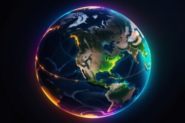 3d render of the globe and glowing lights 3d render of the globe and glowing lights 3d rendering of the earth