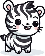 Obraz premium Cute Zebra Cartoon Character Mascot Design Vector Illustration
