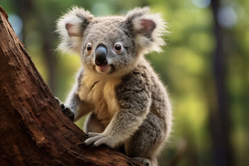 Young koala in the wild