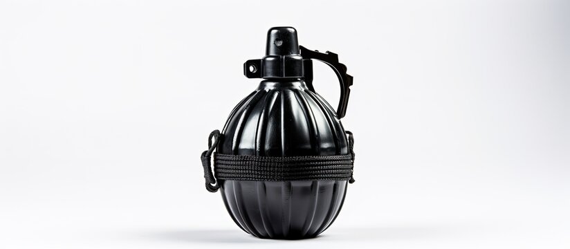 An M67 model hand grenade shown against a white background