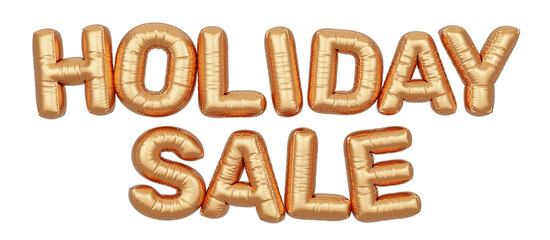 Golden balloon 3d text. Typography. 3D illustration. Holiday Sale.