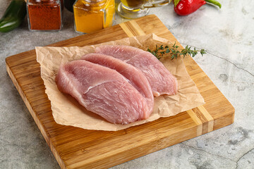 Raw turkey breast fillet steak
