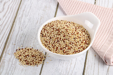 Raw dry quinoa cereal grain