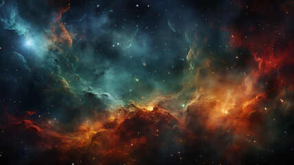 Fototapeta premium A backdrop of deep space and cosmic nebulas.