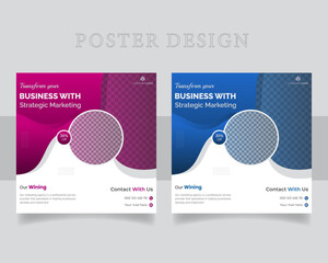 Creative and modern corporate social media poster design template.  