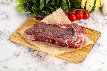 Raw rib eye beef premium steak