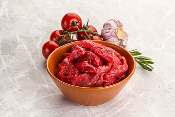 Raw beef meat for cooking