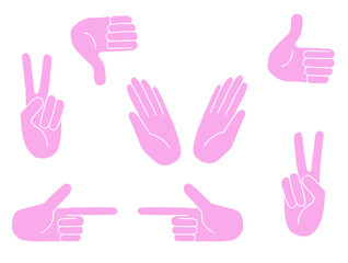 Hand gesture icon set of various shapes