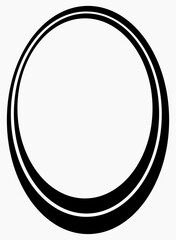 Black oval frame isolated on white. Vector frame for photo. Frame for text, certificate, pictures, diploma