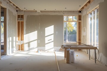 Interior Drywall Construction, Construction place.