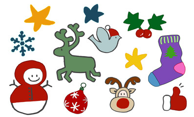 Christmas, New Year holidays icon big set