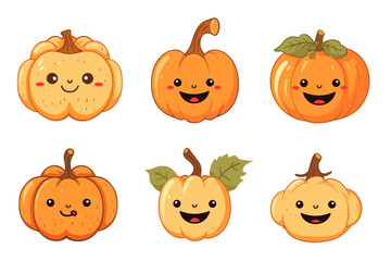 Pumpkins vector clipart. Good for fashion fabrics, children’s clothing, T-shirts, postcards, email header, wallpaper, banner, events, covers, advertising, and more.