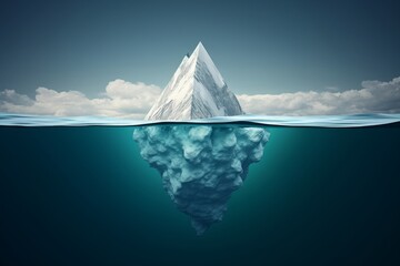 Tip of the iceberg. Business concept. Iceberg. Success business metaphor, Generative AI - obrazy, fototapety, plakaty